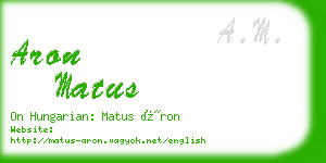 aron matus business card